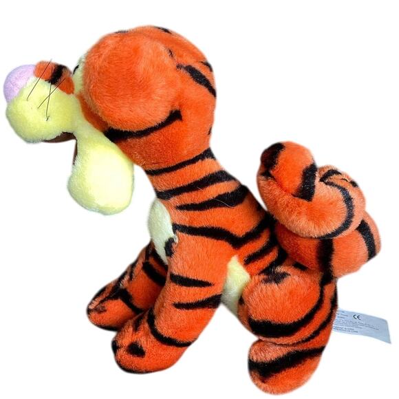 Disney Winnie the Pooh Tigger Plush Stuffed Animal Tiger Curly Tail Sitting Toy - Picture 3 of 9
